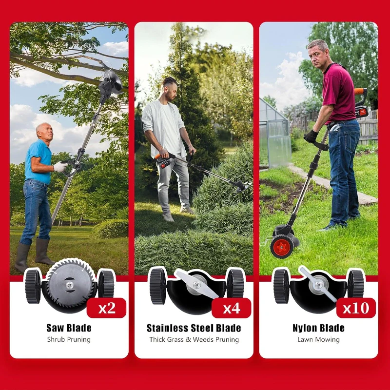 3   In   1   Cordless   Grass   Trimmer,   Weed   Eater   and   Edger