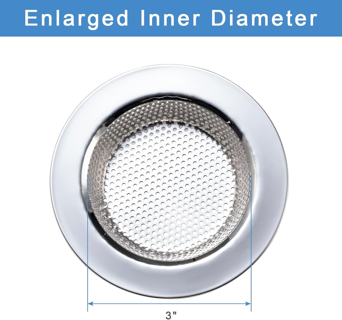 2 Pcs Sink Strainer for Most Kitchen Sink Drain Basket, Upgraded Double-Layer Safe Design Kitchen Sink Strainer (Outer Diameter 4.5 Inch)