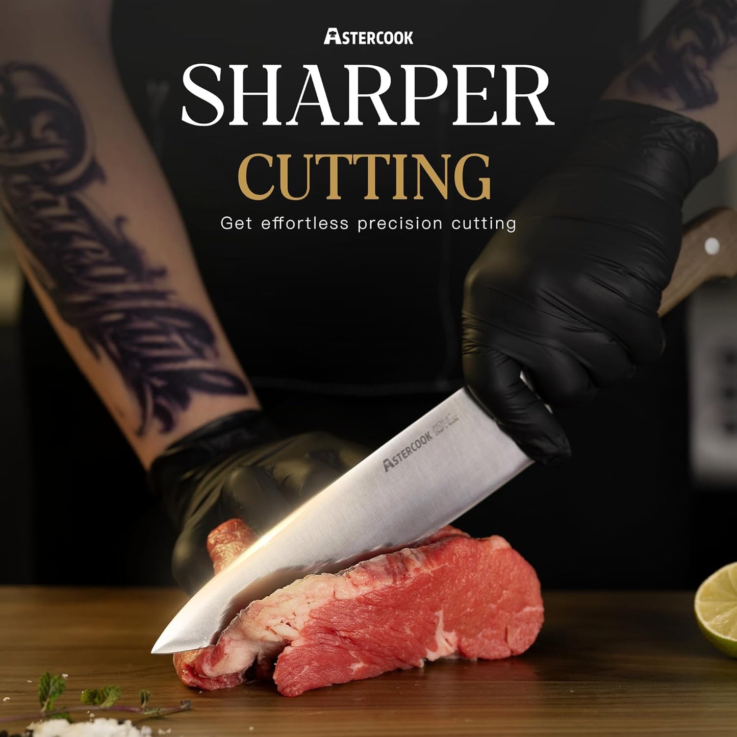 Knife Set, Astercook 17-Pieces Forged Kitchen Knife Block Set – Full-Tang Stainless Steel Knives, Forged Triple Rivet, Luxury Walnut Handles, Gift-Ready Collection